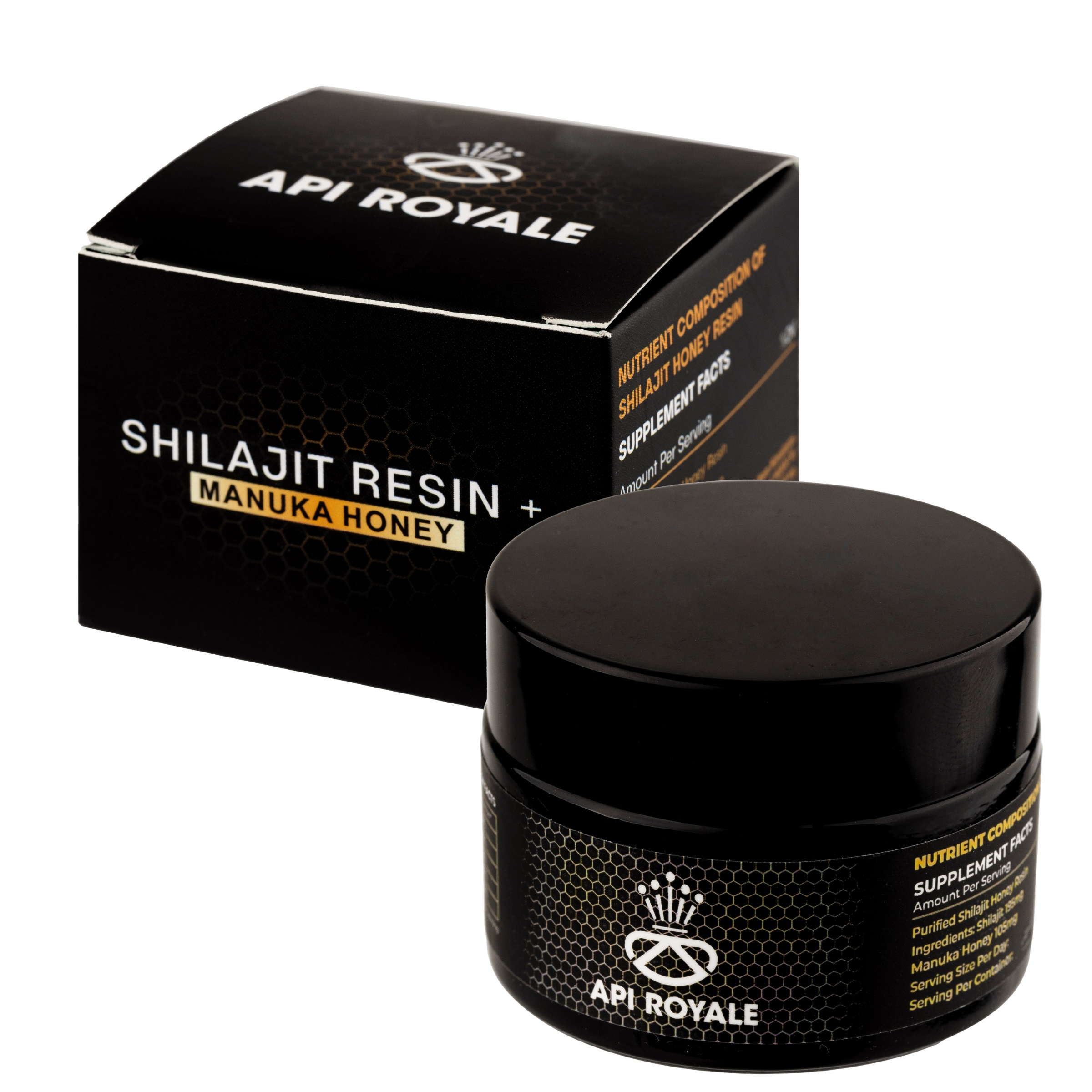 Api Royale Shilajit Resin + Manuka Honey - Premium Natural Energy, Immunity & Wellness Blend (30g)